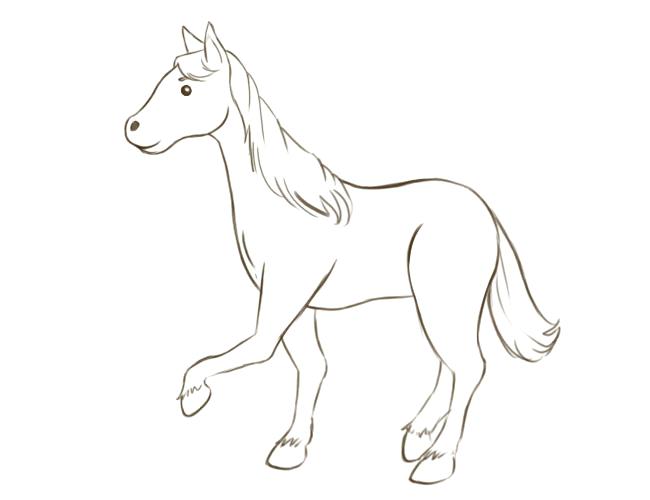 650x500 Simple Horse Coloring Pages Horse Template Animal Templates Free