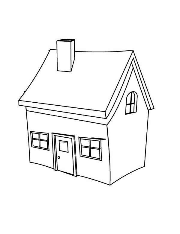 600x782 Picture Of House In Houses Coloring Page