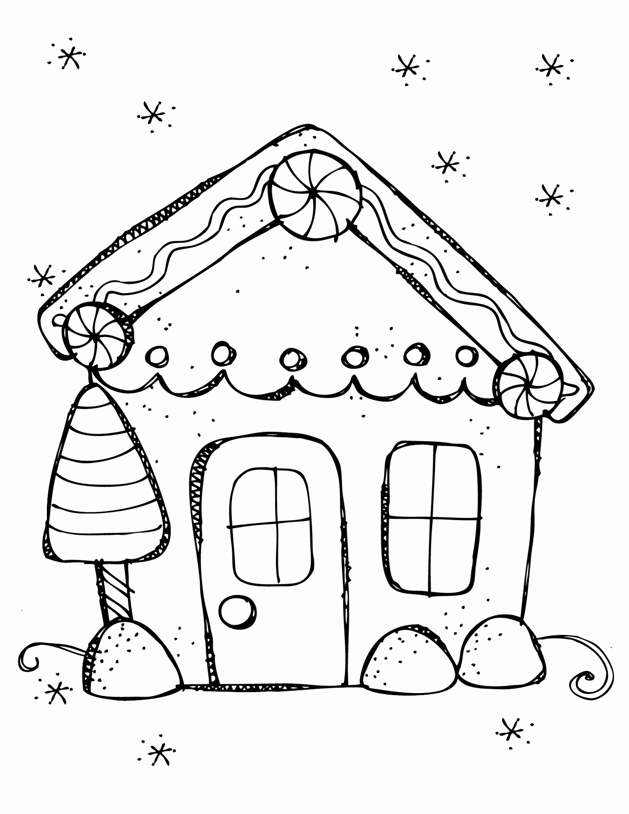 1275x1650 Simple House Coloring Pages