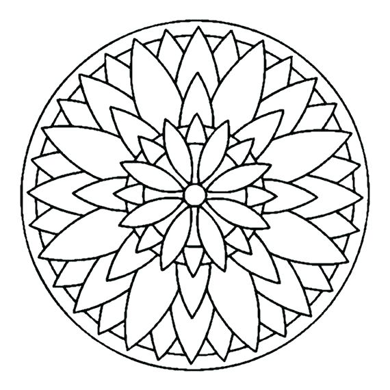 570x570 Simple Mandala Coloring Pages Plus Simple Mandala Coloring Pages