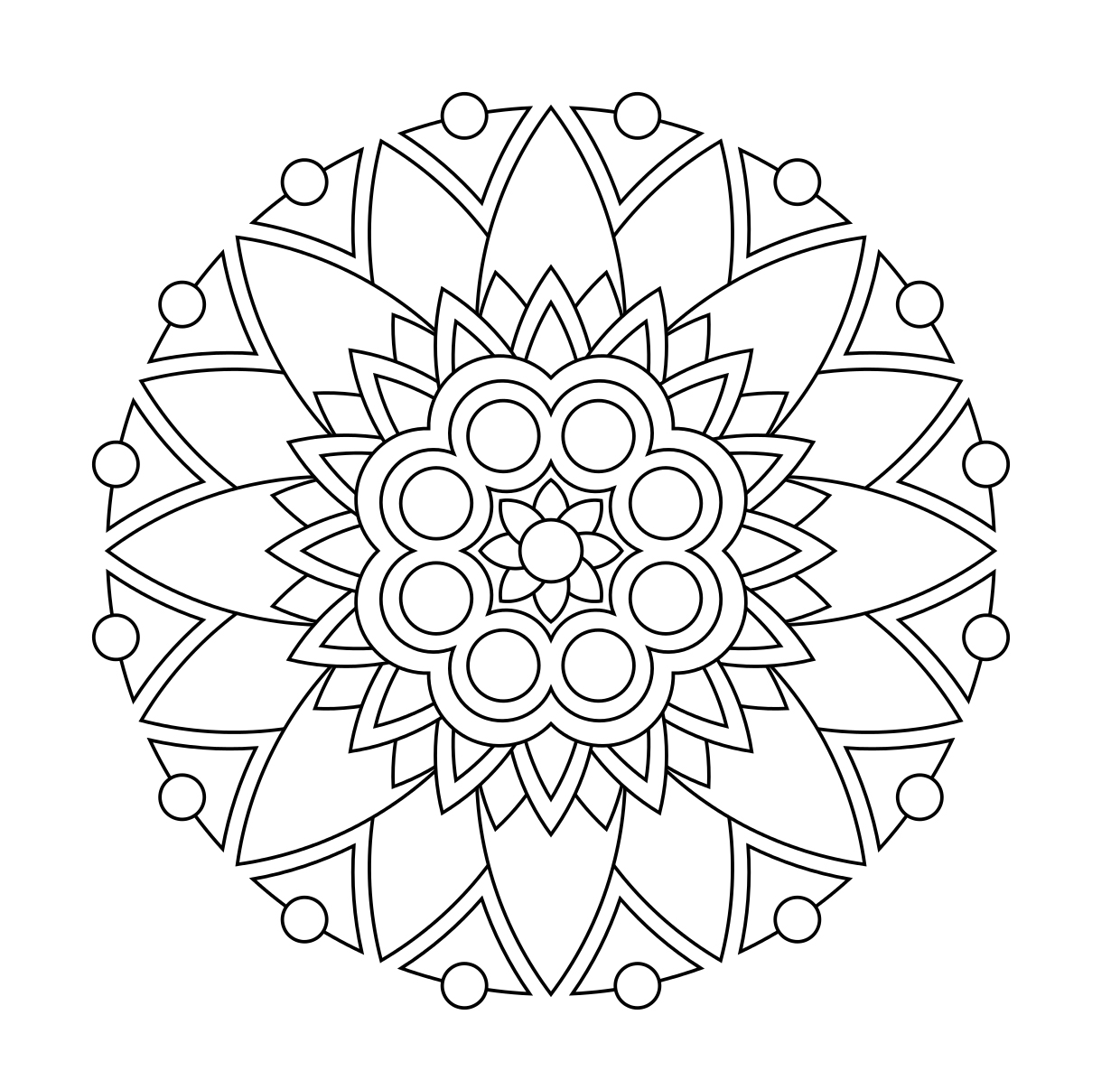 1240x1196 Easy Mandala Coloring Pages