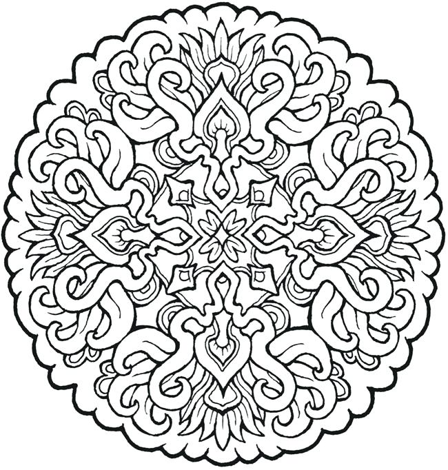 650x682 Love Mandala Coloring Pages Many Interesting Simple Mandala Flower