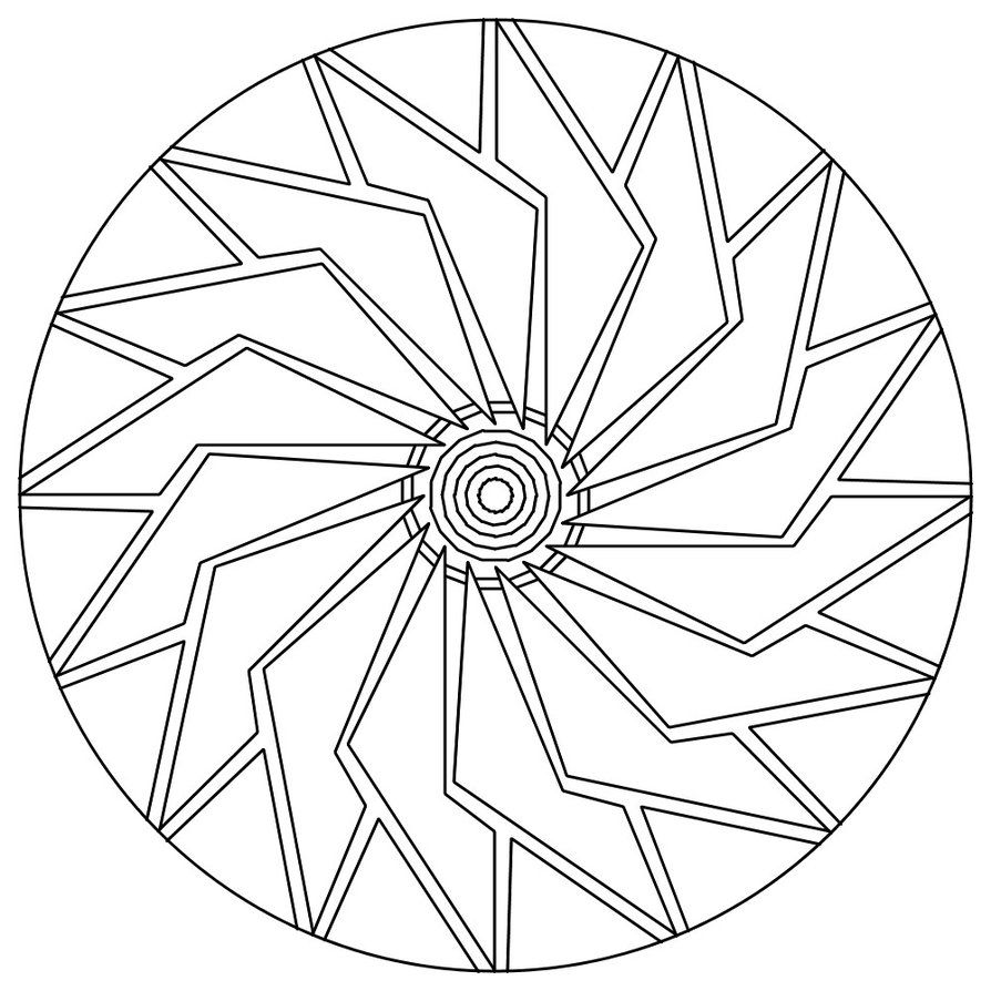 894x894 Simple Mandala Coloring Pages Free Printable