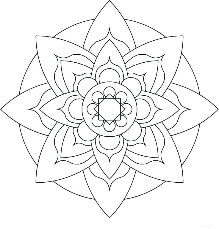 736x771 Easy Mandala Coloring Pages Easy Mandala Coloring Pages Mandala