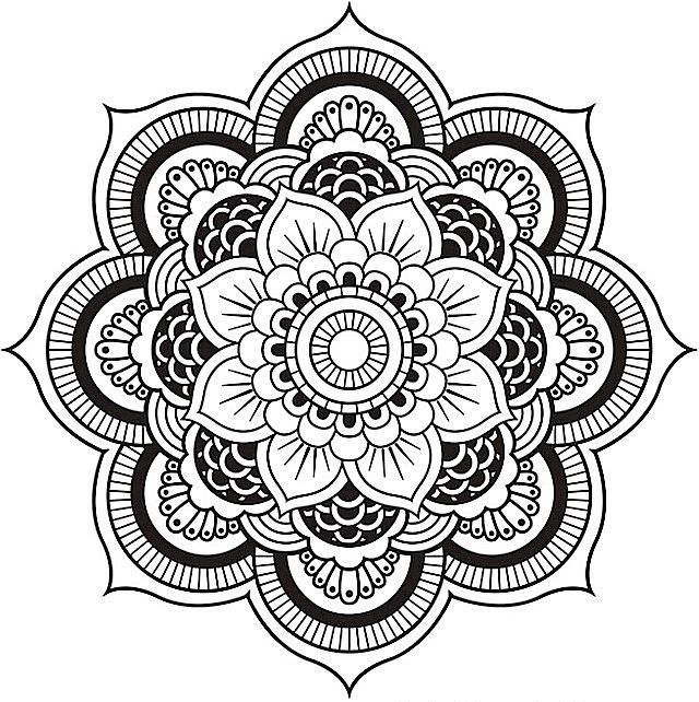 640x642 Free Mandala Coloring Pages For Adults Within Simple Mandala