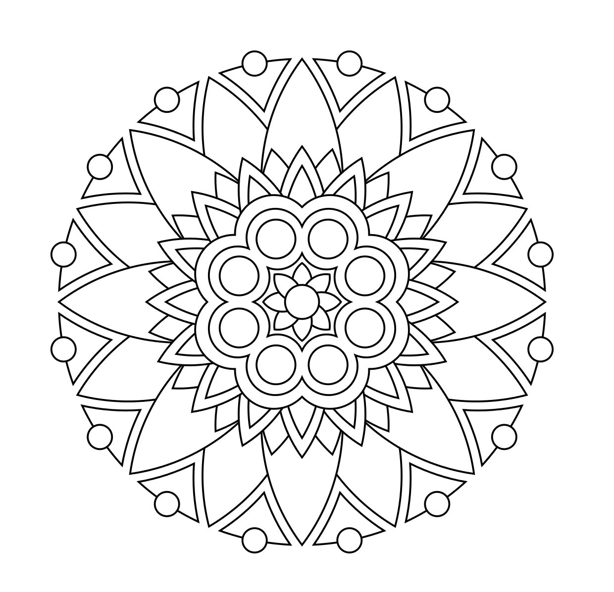 1240x1196 New Coloring Pages Simple Mandala For Pdf Auto Market Free