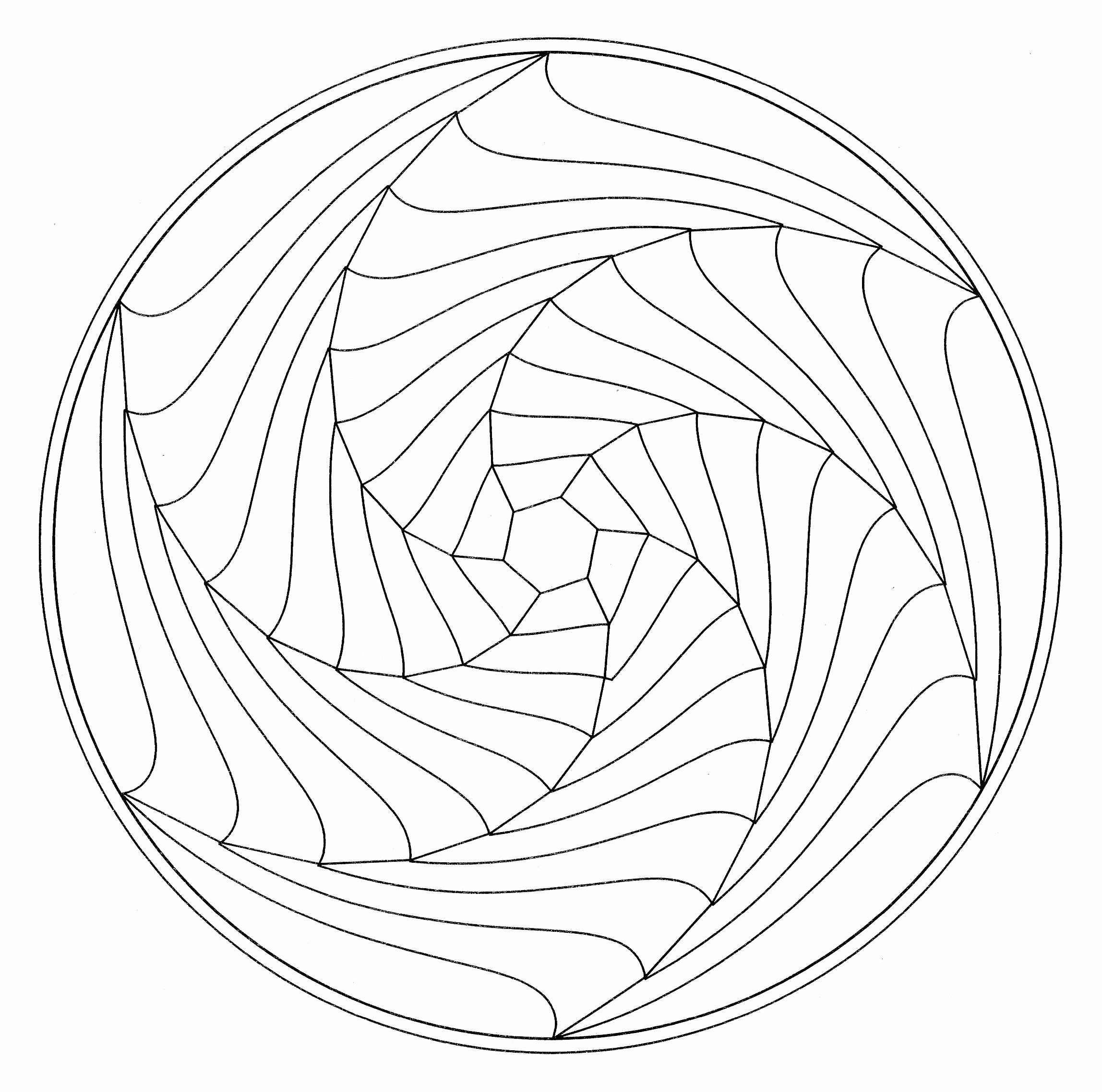 2296x2277 Simple Mandala Flower Coloring Pages