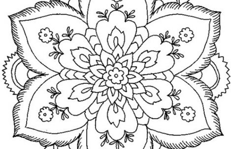 469x304 Simple Mandala Flower Coloring Pages Just Colorings