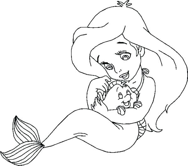 600x531 Mermaid Coloring Books Simple Mermaid Coloring Pages For Adults