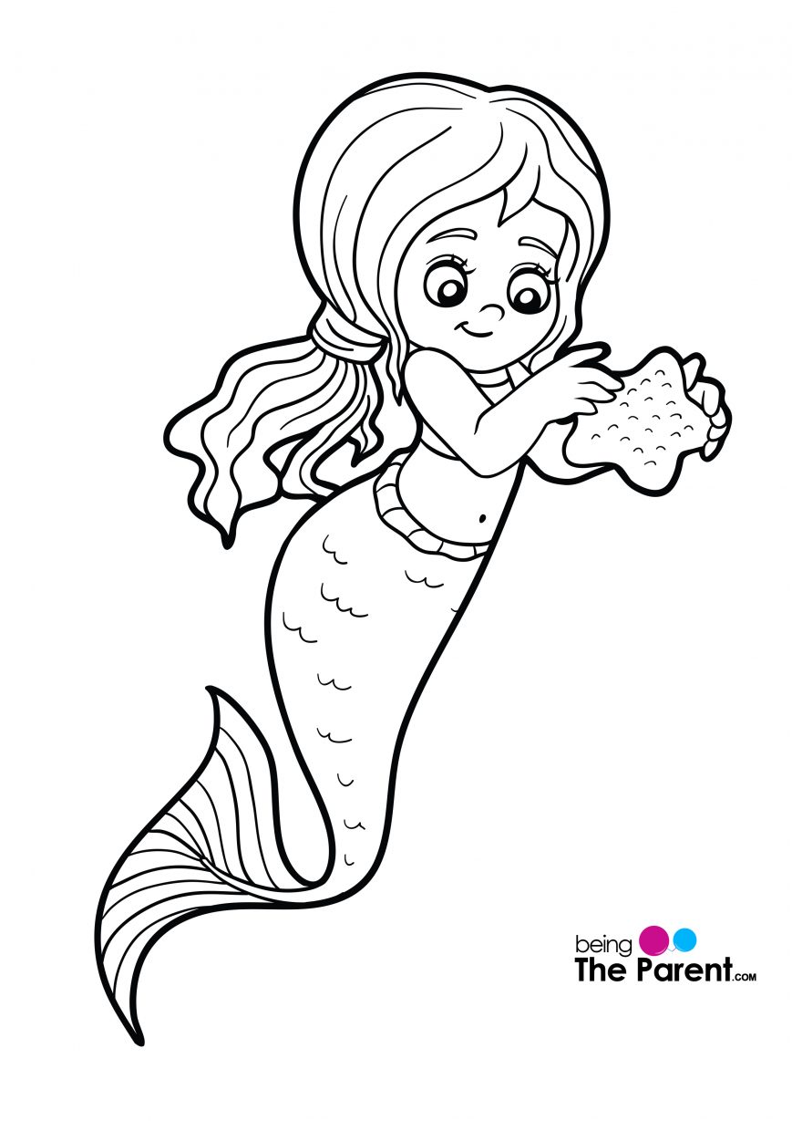 869x1229 Mermaid Coloring Page Image Ideas Pages Printable
