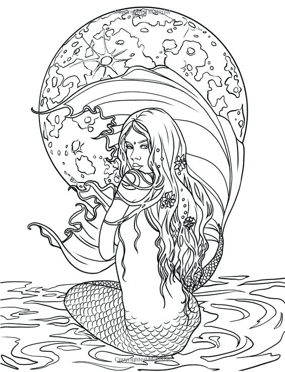 564x736 Simple Mermaid Coloring Pages For Adults