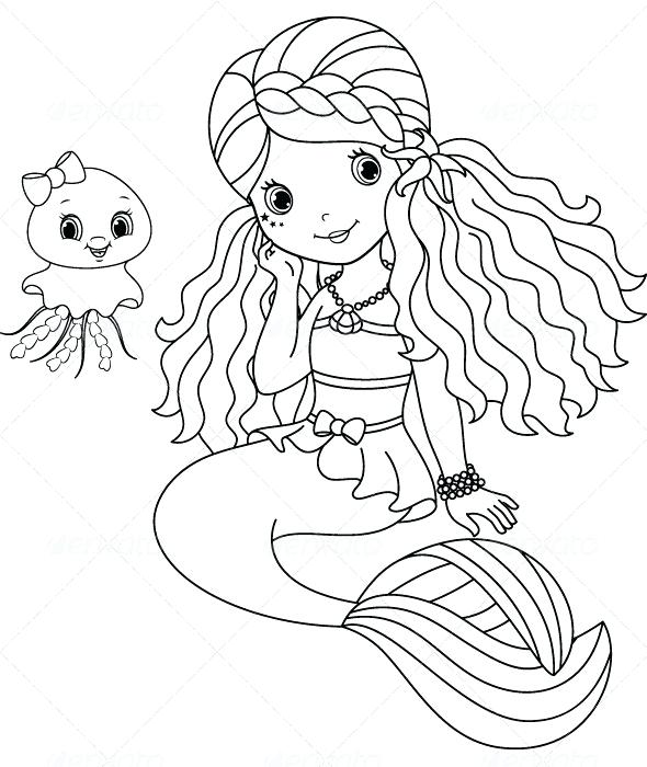 590x700 Coloring Pages Mermaid Coloring Pages