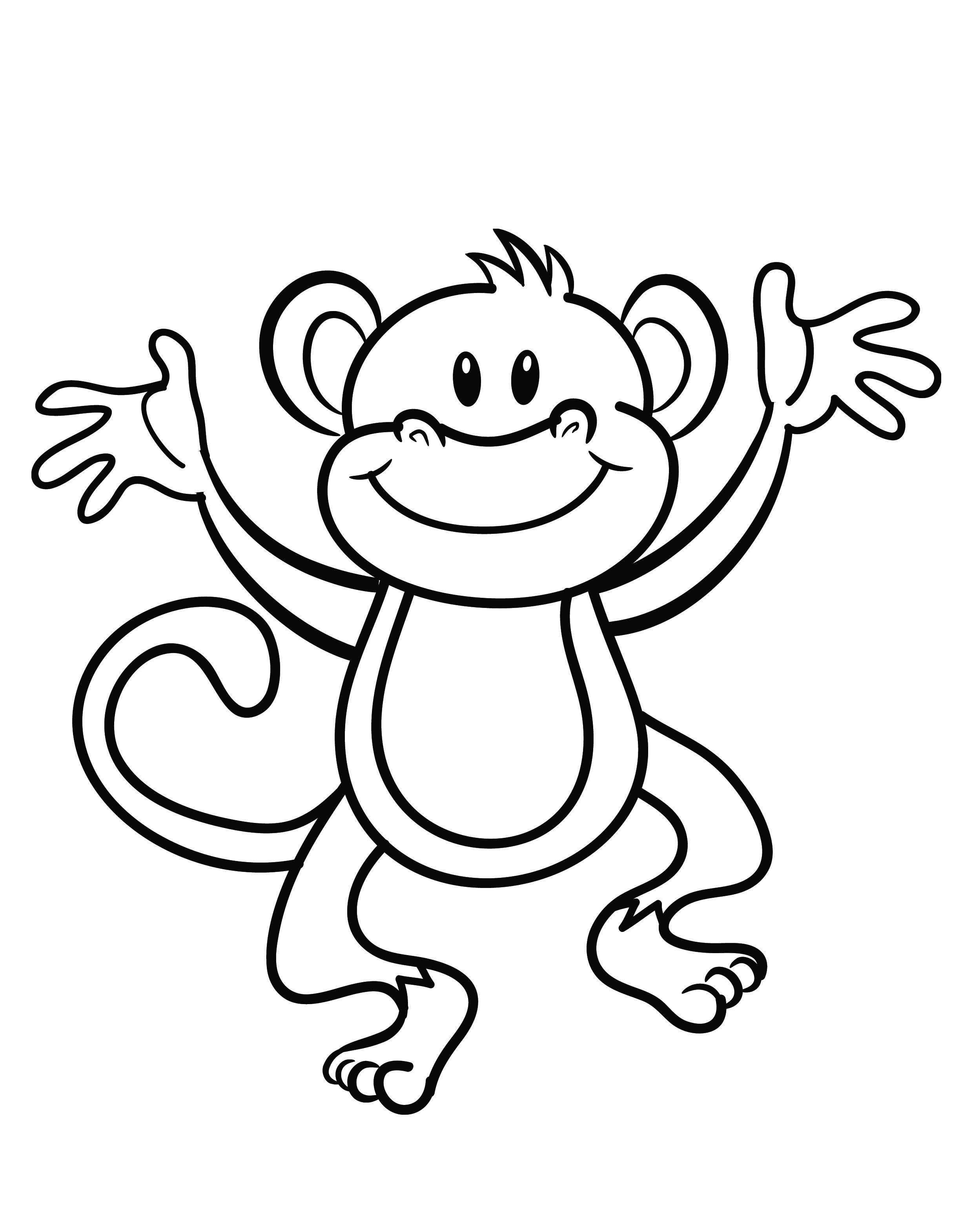 2480x3141 Free Printable Monkey Coloring Page Cj Birthday
