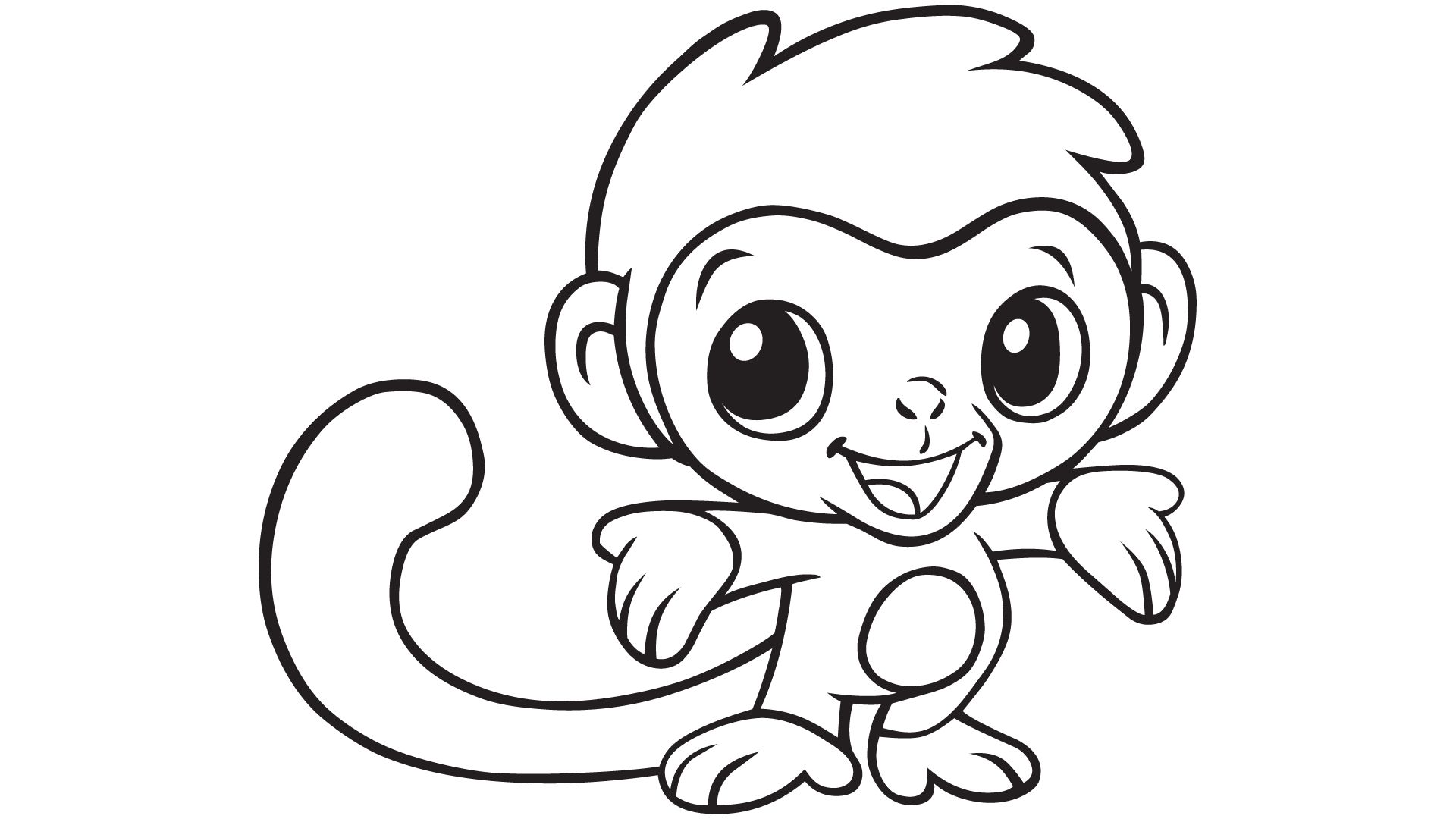 1920x1080 Monkey Coloring Pages