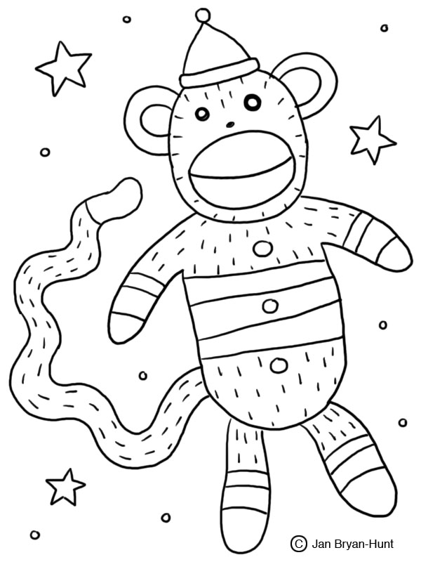 600x800 Sock Monkey Coloring Book
