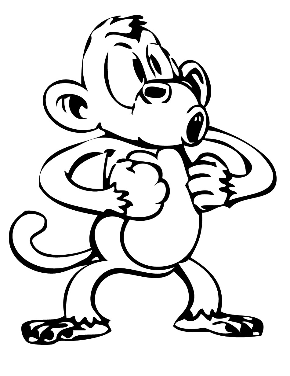 950x1230 Best Simple Monkey Coloring Pages Free Printable
