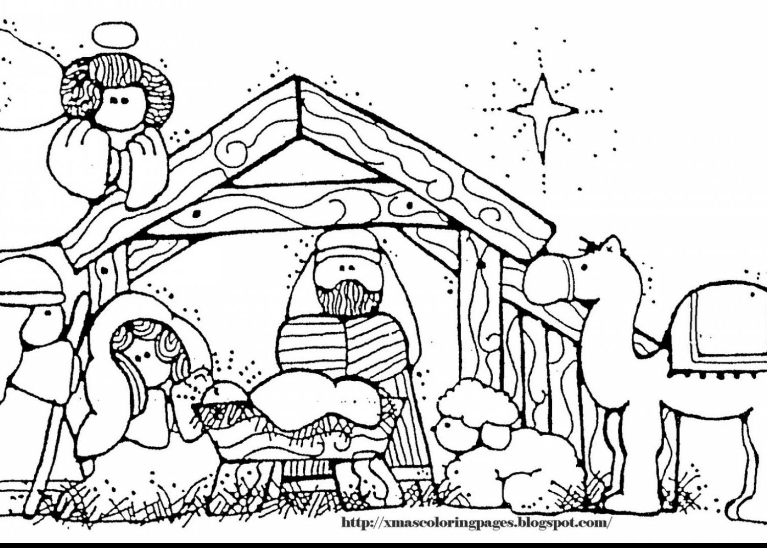 1500x1072 Simple Nativity Color Sheets Online Christmas Printables Free