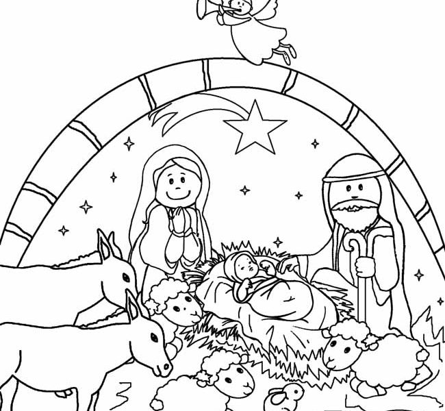 650x600 Free Printable Nativity Scene Coloring Pages Printable Nativity