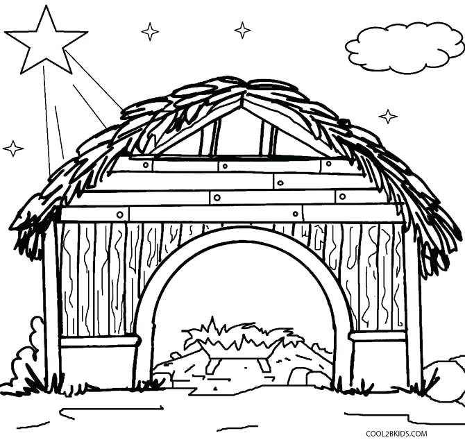670x634 Manger Coloring Page Printable Nativity Scene Coloring Pages