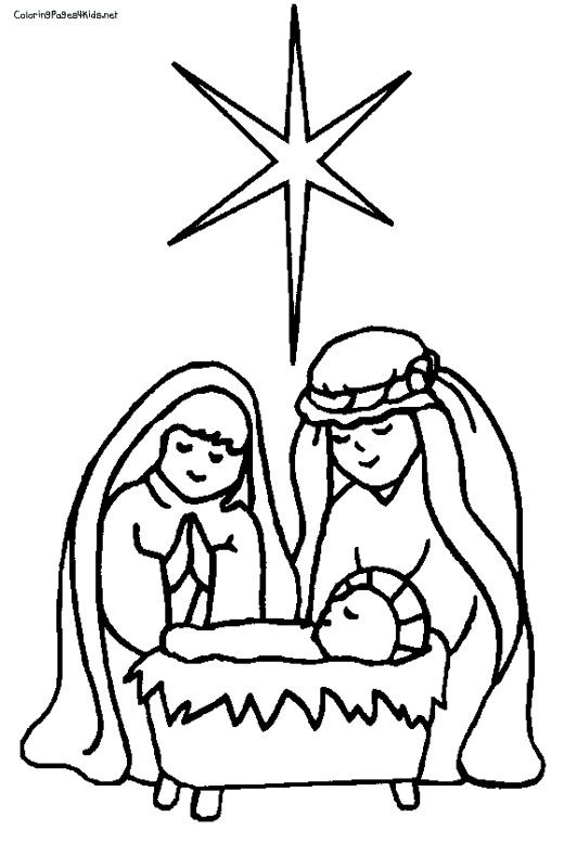 520x788 Simple Nativity Scene Coloring Pages