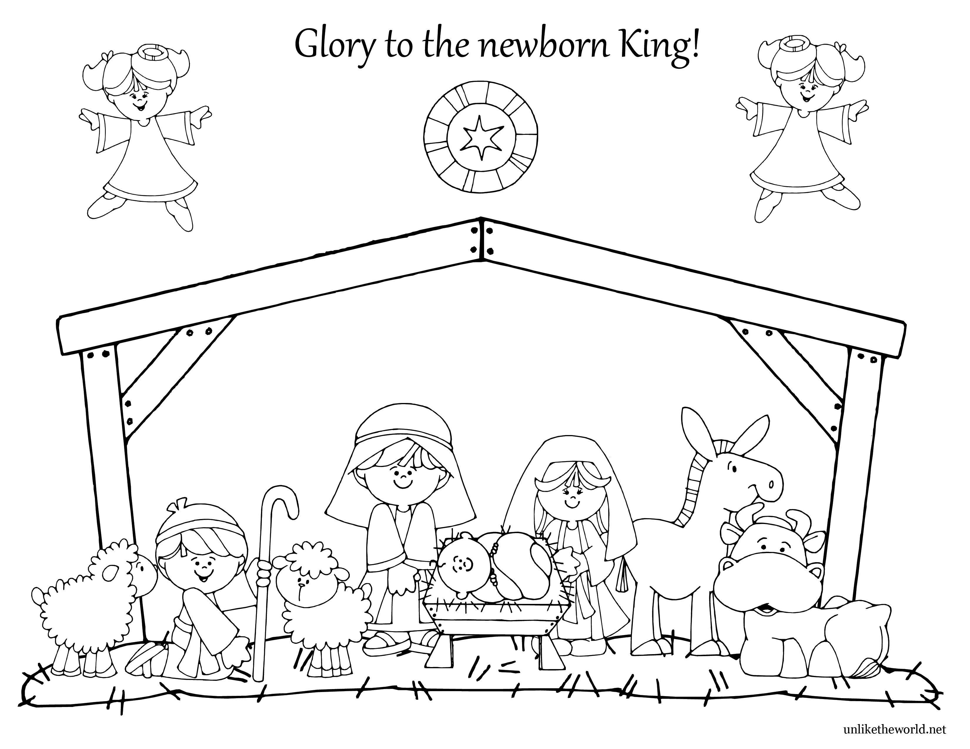 3300x2550 Simple Nativity Scene Coloring Pages Simple Colorings