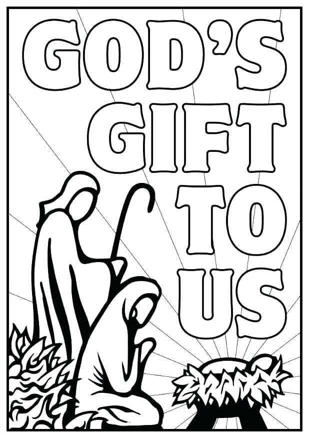 618x874 Manger Scene Coloring Page