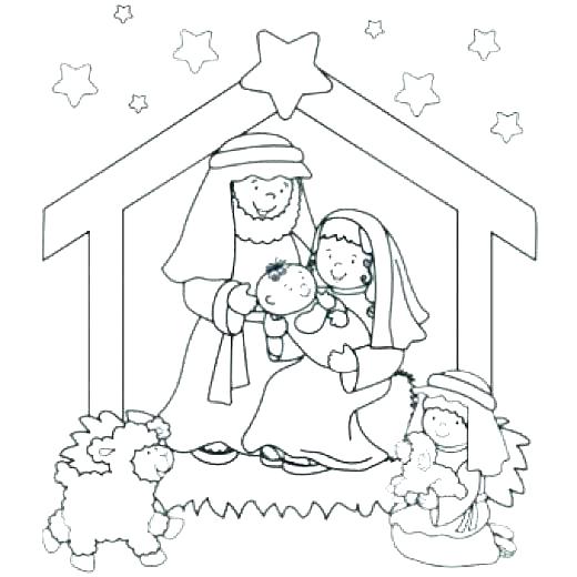 520x520 Free Nativity Scene Coloring Pages Nativity Coloring Page Free