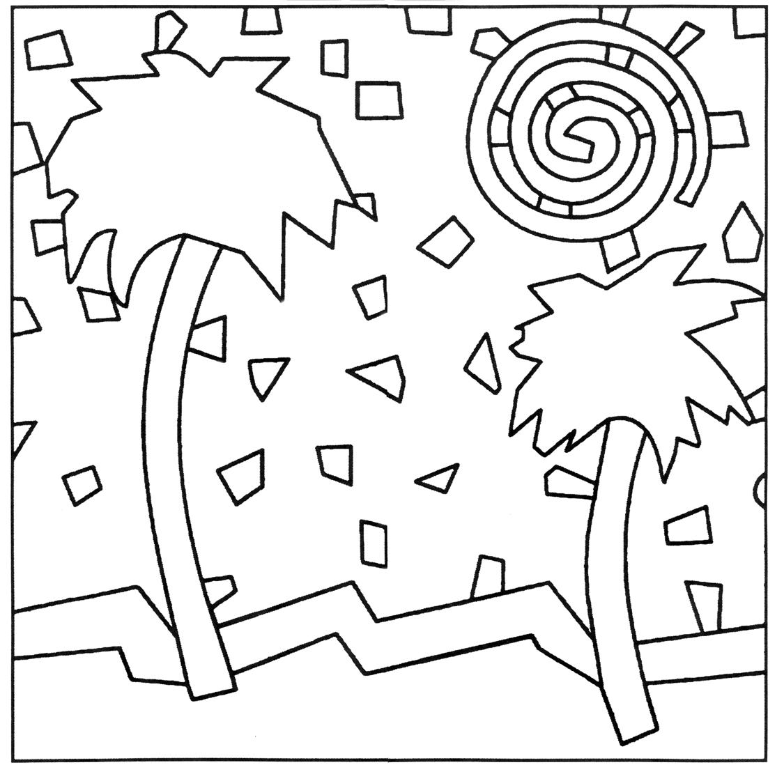 1125x1098 Pattern Simple Mosaic Coloring Pages