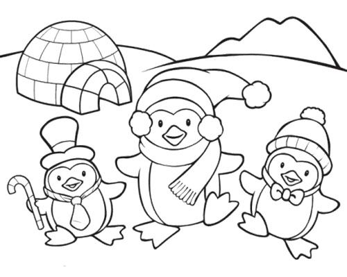 500x399 Simple Ideas Penguin Coloring Pages Cute Family Page Dp