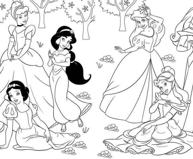678x559 Disney Princess Coloring Princess Coloring Pages Simple Animal