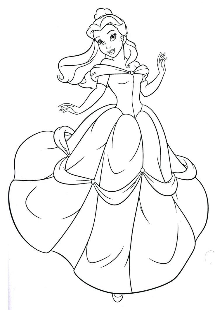 736x1058 Belle Coloring Pages Simple Princess Coloring Page Princess Belle