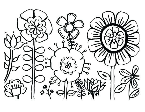 600x463 Printable Coloring Pages Of Flowers Professional