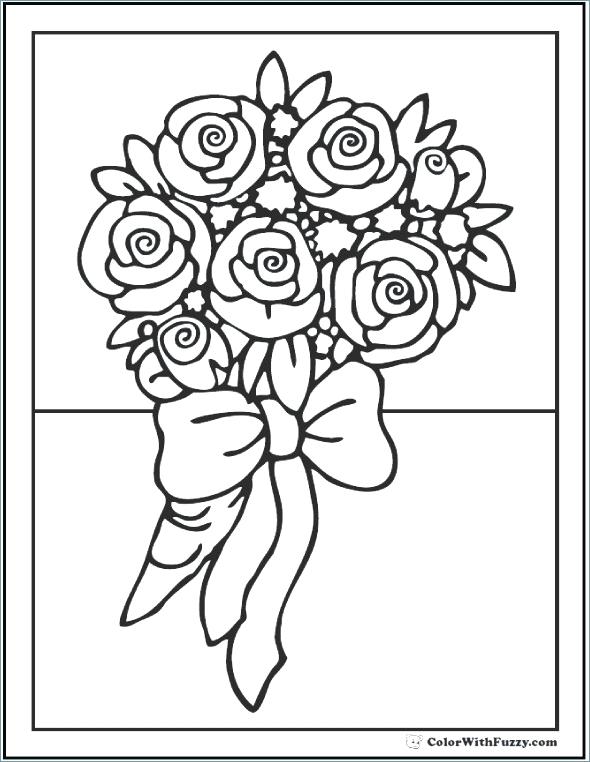 590x762 Simple Flower Coloring Pages Flower Coloring Flower Coloring Pages