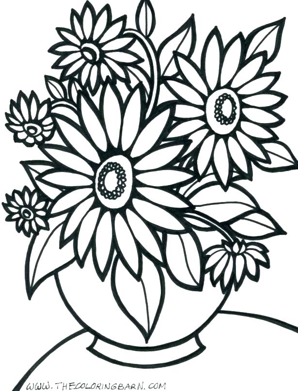 615x807 Coloring Pages For Kids Flowers With Printable Flowers To Color