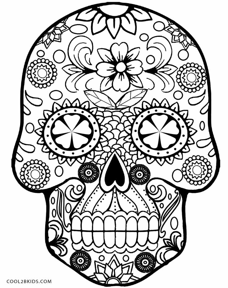 736x930 Printable Skulls Coloring Pages For Kids