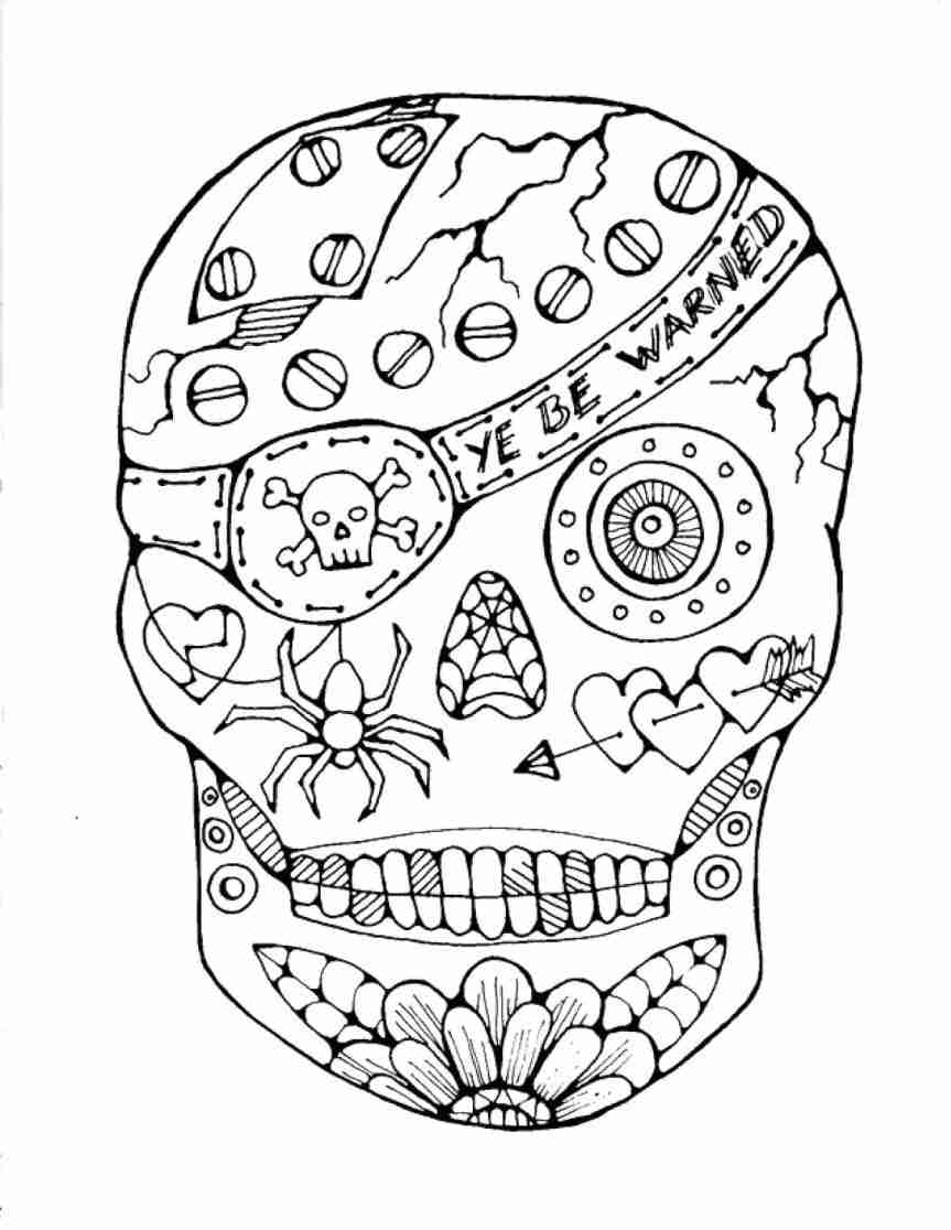 863x1116 Simple Sugar Skull Coloring Pages Preschool For Tiny Draw