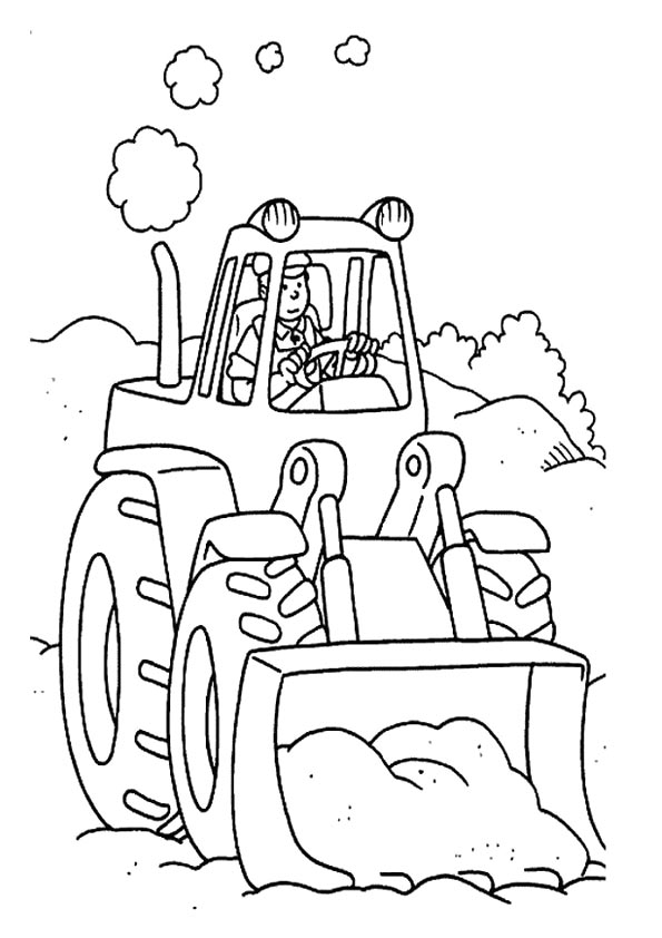 595x842 Printable Simple Tractor Coloring Pages Kids