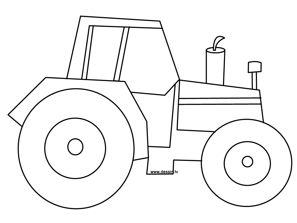 1024x768 Easy Tractor Coloring Pages
