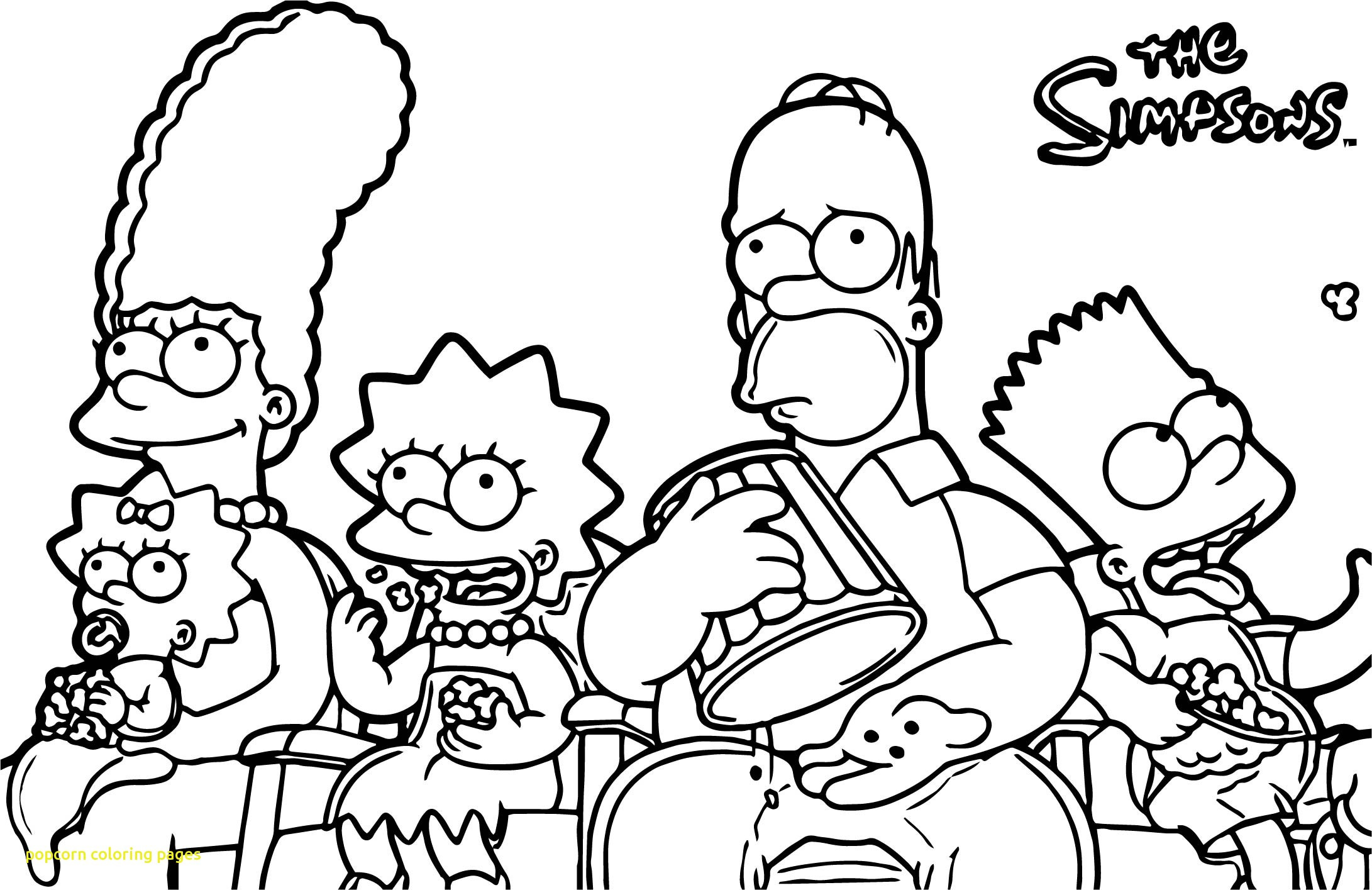 2182x1415 Simpsons Characters Coloring Pages