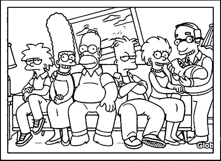 736x537 The Simpsons Coloring Pages The Coloring Pages Simpsons Christmas