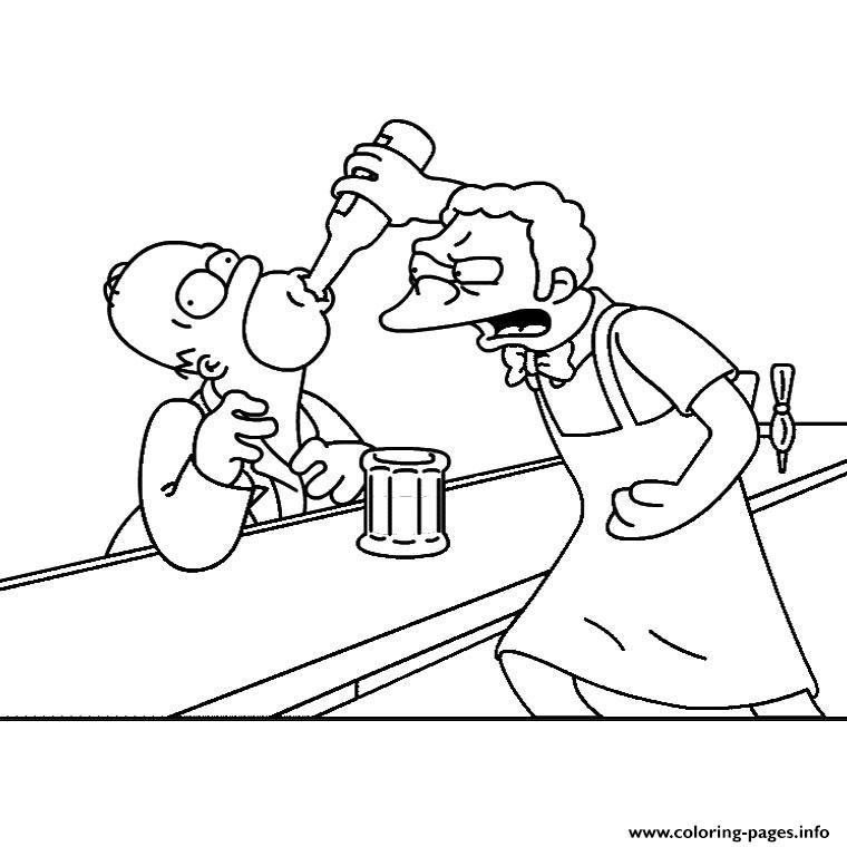 760x760 Print Moe Szyslak Simpson Coloring Pages Moe Syzslak My