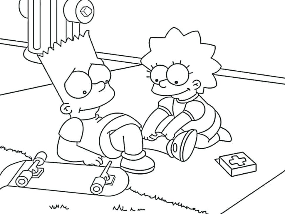970x727 Coloring Pages Simpsons Coloring Page Book Homer Assault Weapons