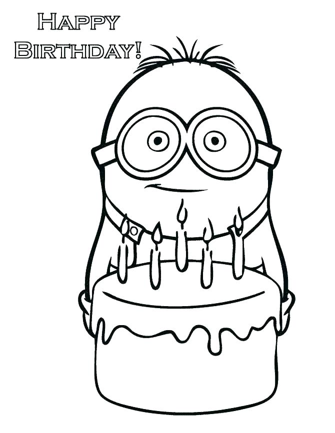 670x867 Coloring Happy Birthday Coloring Pages For Kids Free To Print
