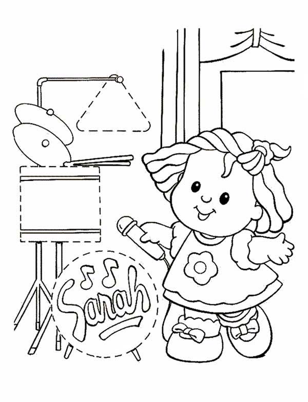 600x784 Little People Sarah Is Singing Coloring Pages Batch Coloring