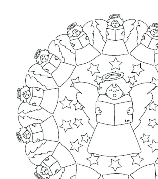 600x683 Angel Coloring Pages Mandala Singing Angels Coloring Pages Best