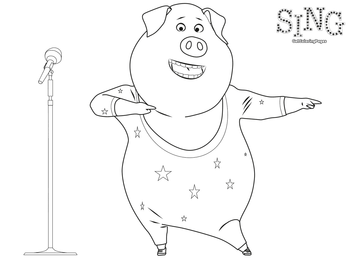 1400x1024 Singer Coloring Pages Top Sing Movie Arilitv Com Pink Beauteous