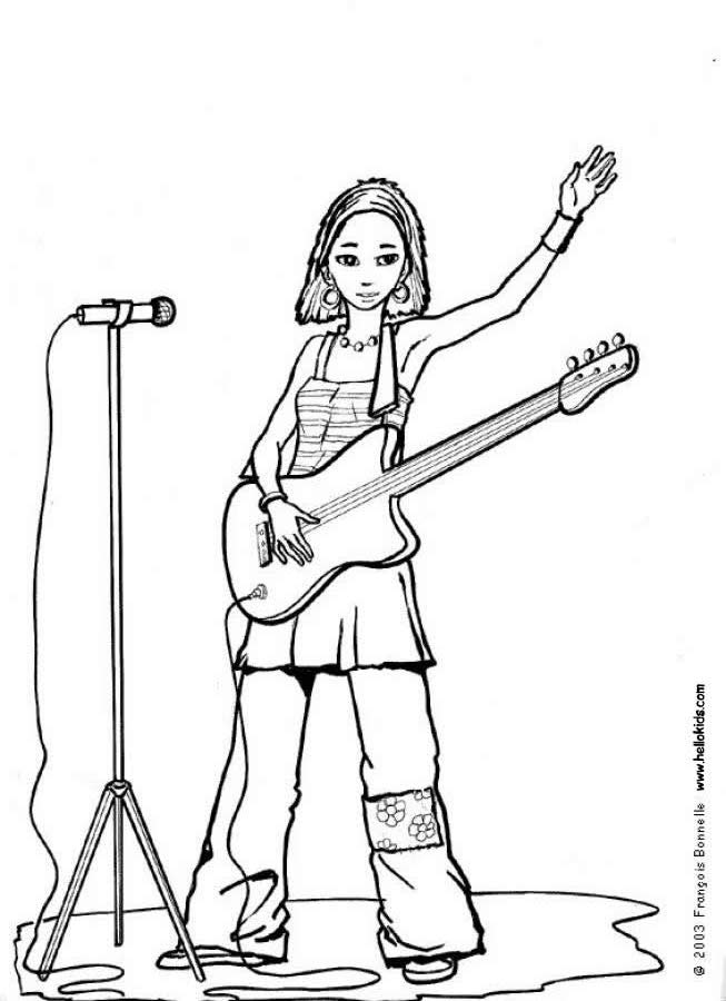 653x900 Singer With Guitar Coloring Pages