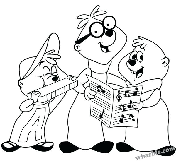 600x550 Singing Coloring Pages Singing Coloring Pages And The Chipmunks