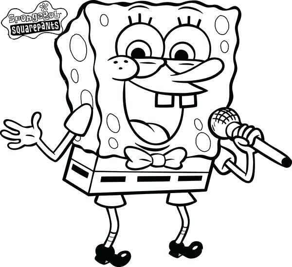 600x549 Spongebob Pictures To Colour Online Coloring Pages Singing