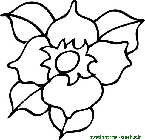 486x469 Single Flower Coloring Pages